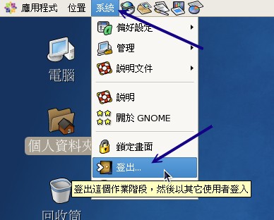 登出GNOME的按钮