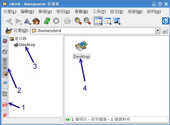 KDE的征服家显示档案资料图示