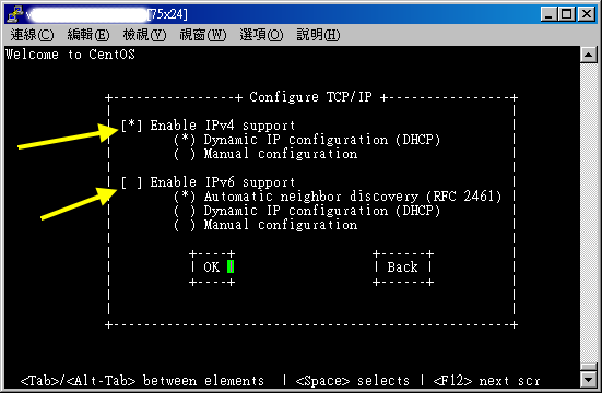 设定 IP 取得为 DHCP 或者是手动直接给予 (Manual)