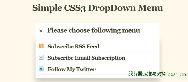 Simple CSS3 Dropdown Menu