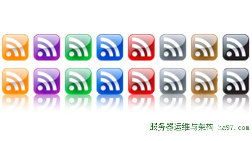 4 glossy rss icons