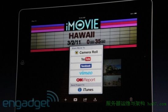 iMovie编辑的视频可分享到YouTube、Facebook、Vimeo及其他网站