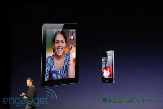 iPad 2可通过FaceTime与其他iPad或iPhone 4视频通话